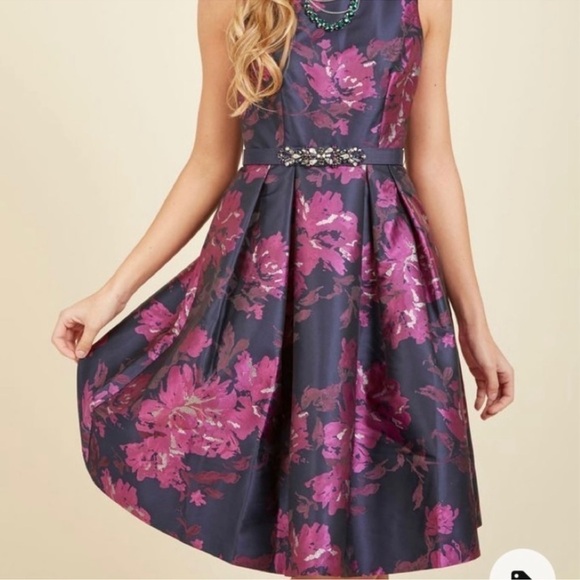 Eliza J Floral Fit and Flare Dress - Picture 1 of 6